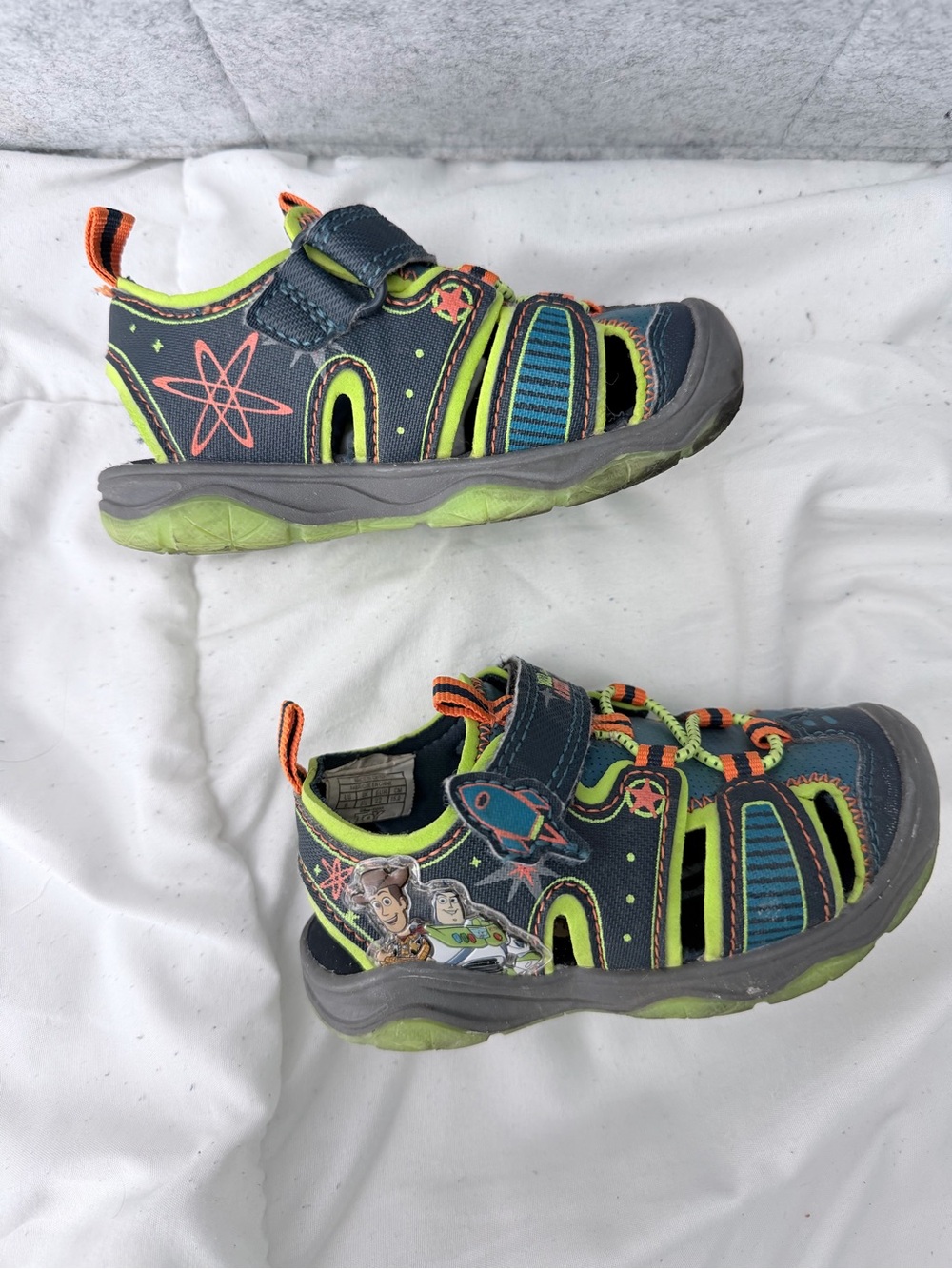 Kids Navy and Lime Closed-Toe Sandals - Toy Story Design
